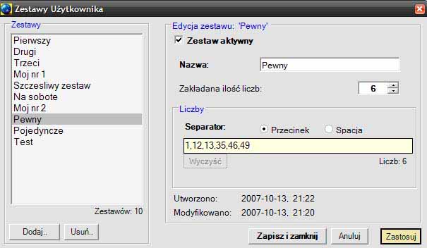 Funkcja: Zastawy Własne